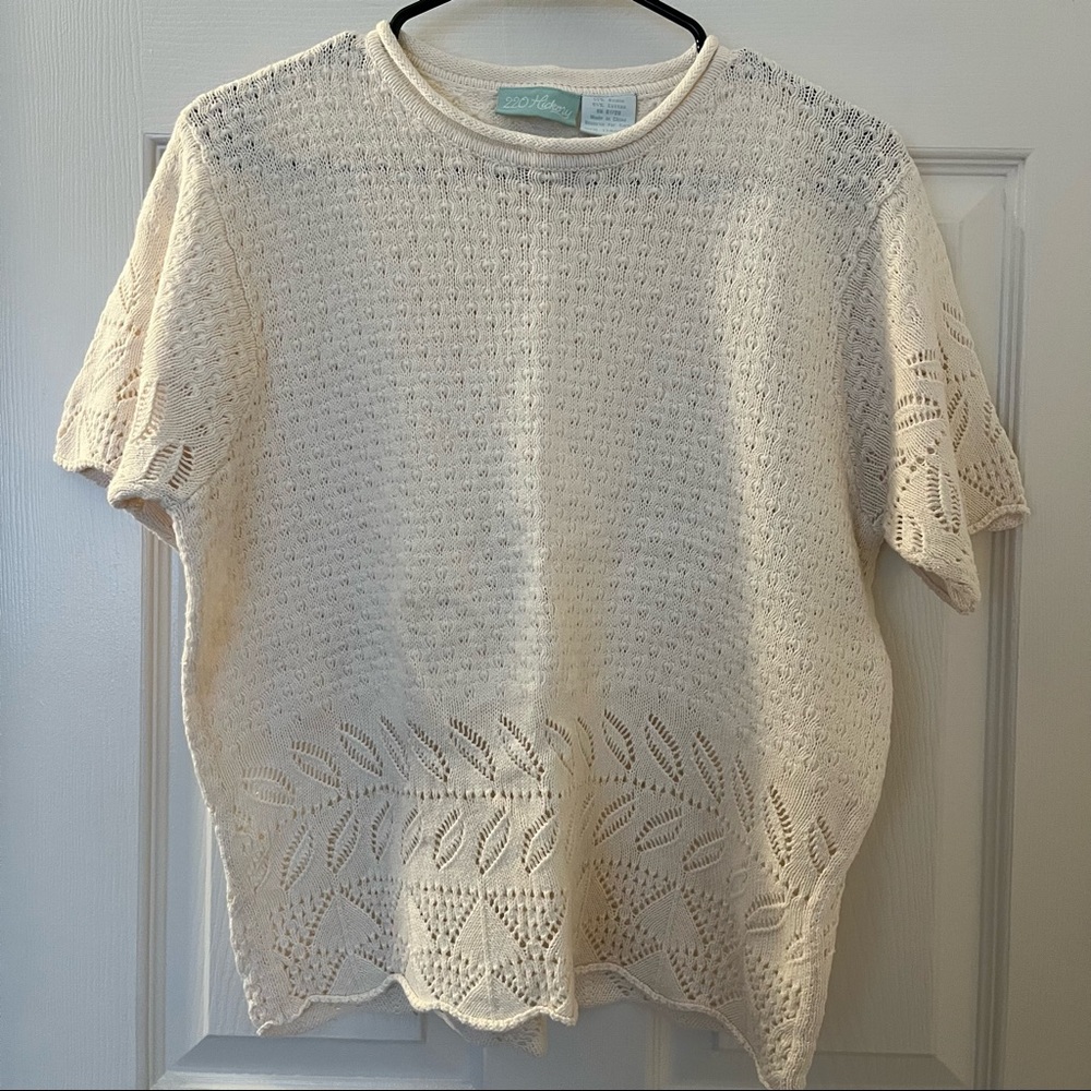 220 Hickory Knit Short Sleeve Sweater • M